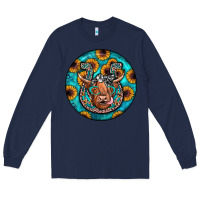 Navy horseshoe circle Long Sleeve Tee - JahusDesignShop