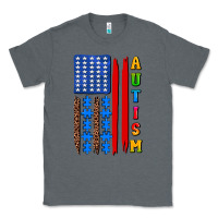 Charcoal Heather autism american flag Classic Tee - AdoDesignShop