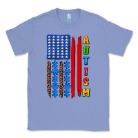 Colony Blue autism american flag Classic Tee - AdoDesignShop