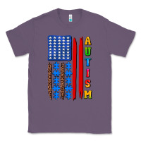 Lavender autism american flag Classic Tee - AdoDesignShop