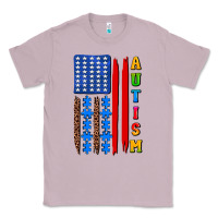 Lilac autism american flag Classic Tee - AdoDesignShop