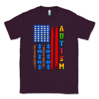 Plum autism american flag Classic Tee - AdoDesignShop