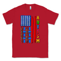 Red autism american flag Classic Tee - AdoDesignShop