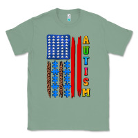 Sage autism american flag Classic Tee - AdoDesignShop