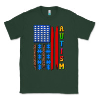 Sports Green autism american flag Classic Tee - AdoDesignShop