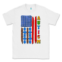 White autism american flag Classic Tee - AdoDesignShop