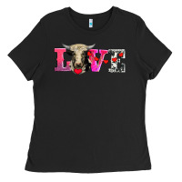 Black love with holstein cow Ladies Tee - AdoDesignShop