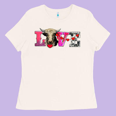Love With Holstein Cow Ladies Tee Designed By Adodesignshop
