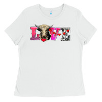 White love with holstein cow Ladies Tee - AdoDesignShop