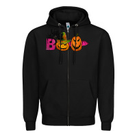 Black boo pumpkins Zipper Hoodie - Jasminsmagicworld