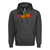 Charcoal Heather boo pumpkins Zipper Hoodie - Jasminsmagicworld
