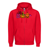 Red boo pumpkins Zipper Hoodie - Jasminsmagicworld