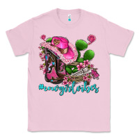 Bubblegum Pink cowgirl vibes with boots and gun Classic Tee - AdoDesignShop