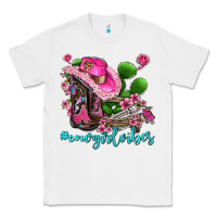 White cowgirl vibes with boots and gun Classic Tee - AdoDesignShop