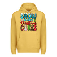 Antique Gold snow flakes and Christmas cakes Premium Hoodie - Jasminsmagicworld