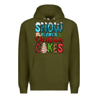 Army Green snow flakes and Christmas cakes Premium Hoodie - Jasminsmagicworld