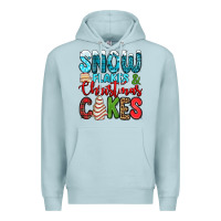 Blue Mist snow flakes and Christmas cakes Premium Hoodie - Jasminsmagicworld