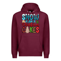 Burgundy snow flakes and Christmas cakes Premium Hoodie - Jasminsmagicworld