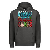 Charcoal Heather snow flakes and Christmas cakes Premium Hoodie - Jasminsmagicworld