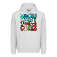 Dove Grey snow flakes and Christmas cakes Premium Hoodie - Jasminsmagicworld