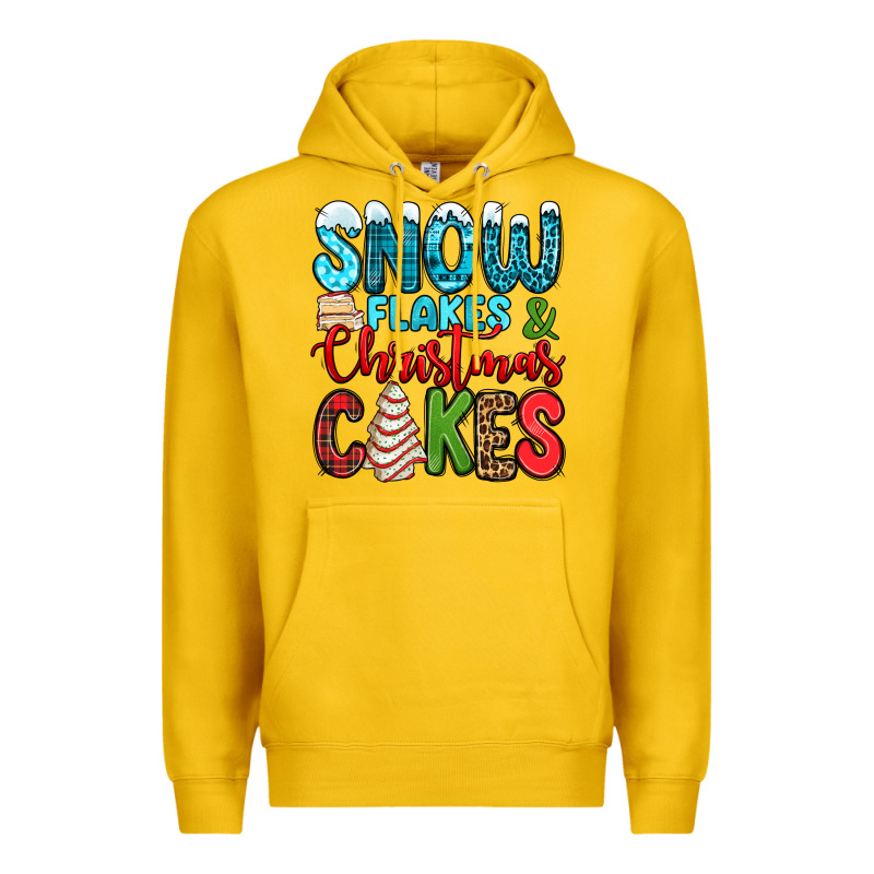 Snow Flakes And Christmas Cakes Premium Hoodie by Jasminsmagicworld | Teevron