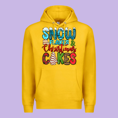 Snow Flakes And Christmas Cakes Premium Hoodie Designed By Jasminsmagicworld