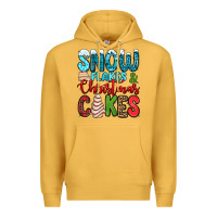 Mustard snow flakes and Christmas cakes Premium Hoodie - Jasminsmagicworld