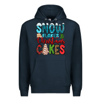 Navy snow flakes and Christmas cakes Premium Hoodie - Jasminsmagicworld