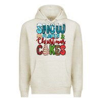 Oatmeal Heather snow flakes and Christmas cakes Premium Hoodie - Jasminsmagicworld