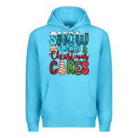Ocean Blue snow flakes and Christmas cakes Premium Hoodie - Jasminsmagicworld