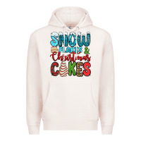 Pale Pink snow flakes and Christmas cakes Premium Hoodie - Jasminsmagicworld