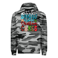 Slate Camo snow flakes and Christmas cakes Premium Hoodie - Jasminsmagicworld