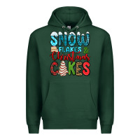 Sports Green snow flakes and Christmas cakes Premium Hoodie - Jasminsmagicworld