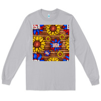 Moon Dust usa sunflower seamless pattern Long Sleeve Tee - BundleAndBundleShop