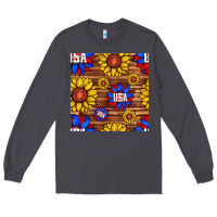 Smoke usa sunflower seamless pattern Long Sleeve Tee - BundleAndBundleShop