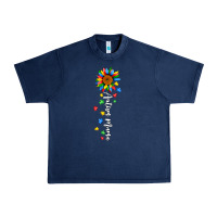 Navy autism mama sunflower white Urban Heavy Tee - JahusDesignShop