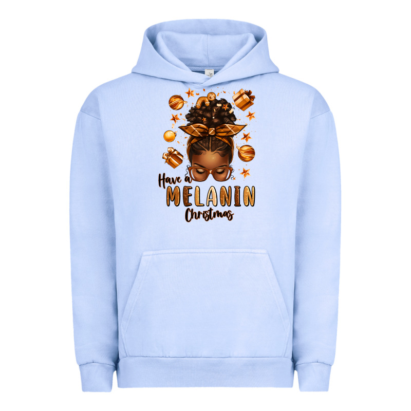 Have A Melanin Christmas Afro Messy Bun Urban Hoodie by texasbilliewilder | Teevron