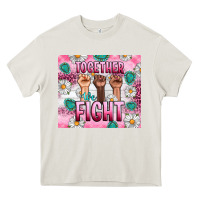 Cream Breast Cancer Together Fight Heavy Core Tee - Artiststas