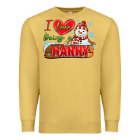 Antique Gold i love being a nanny Premium Sweatshirt - MaliasSmallBusiness