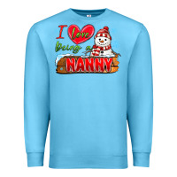 Ocean Blue i love being a nanny Premium Sweatshirt - MaliasSmallBusiness