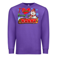 Purple i love being a nanny Premium Sweatshirt - MaliasSmallBusiness