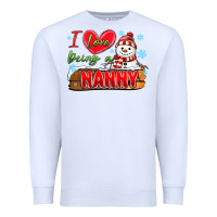 White i love being a nanny Premium Sweatshirt - MaliasSmallBusiness