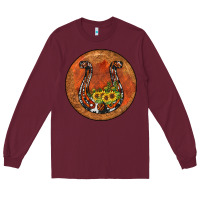 Burgundy horseshoe circle Long Sleeve Tee - JahusDesignShop