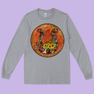 Horseshoe Circle Long Sleeve Tee Designed By Jahusdesignshop