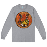 Heather Grey horseshoe circle Long Sleeve Tee - JahusDesignShop
