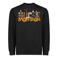 Black nurse sunflower Heavyweight Sweatshirt - FaDigitalArtStudio