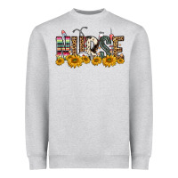 Heather Grey nurse sunflower Heavyweight Sweatshirt - FaDigitalArtStudio