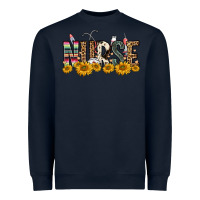 Navy nurse sunflower Heavyweight Sweatshirt - FaDigitalArtStudio