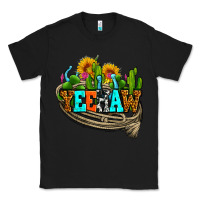 Black yeehaw and cactus with horseshoe Classic Tee - AdoDesignShop