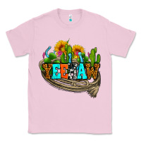 Bubblegum Pink yeehaw and cactus with horseshoe Classic Tee - AdoDesignShop